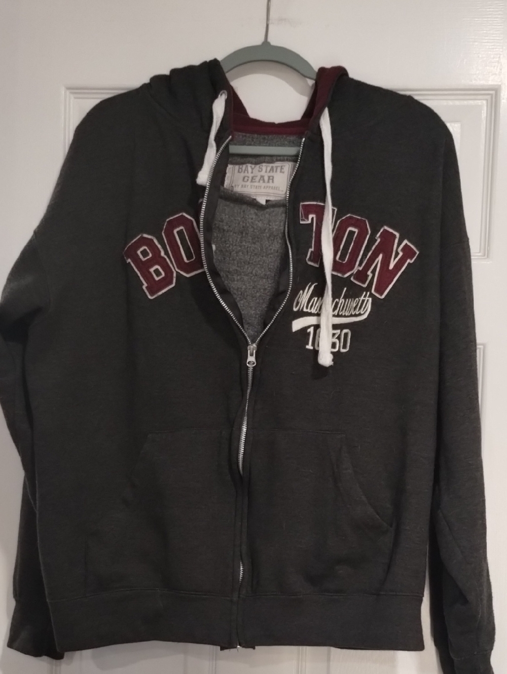 Bay State Gear Gray Boston Hoodie.   (148)